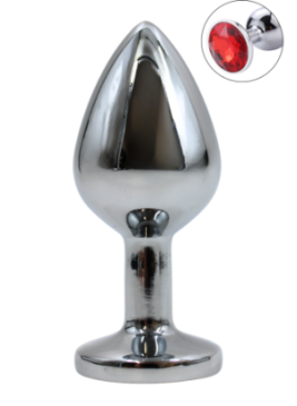Plug bijou en aluminium bijou rouge Medium - RY-002RED